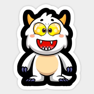 Baby Monster White Happy Sticker